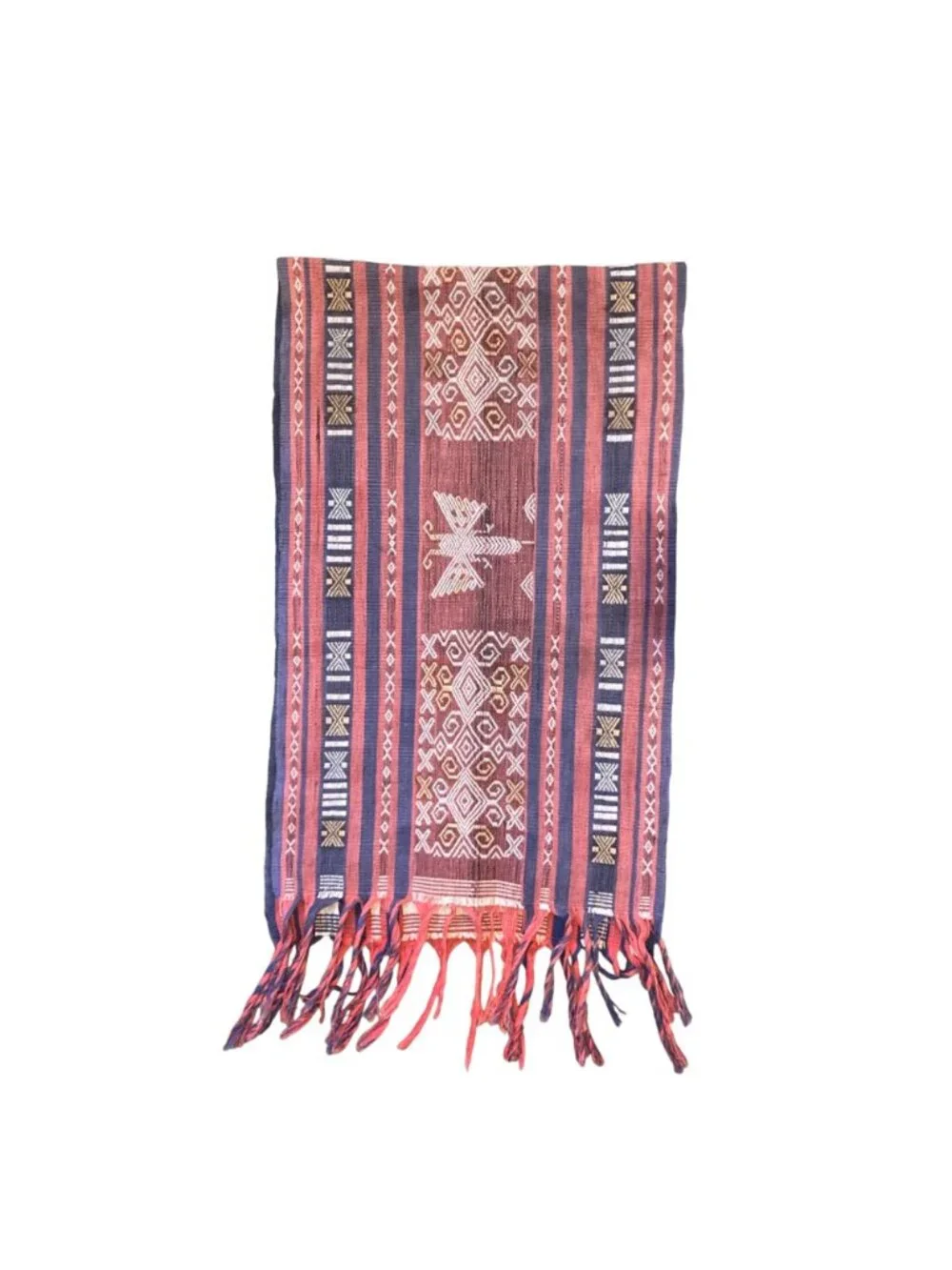 Antique Indonesian Ikat Textile Hand Woven Moth Tapestry